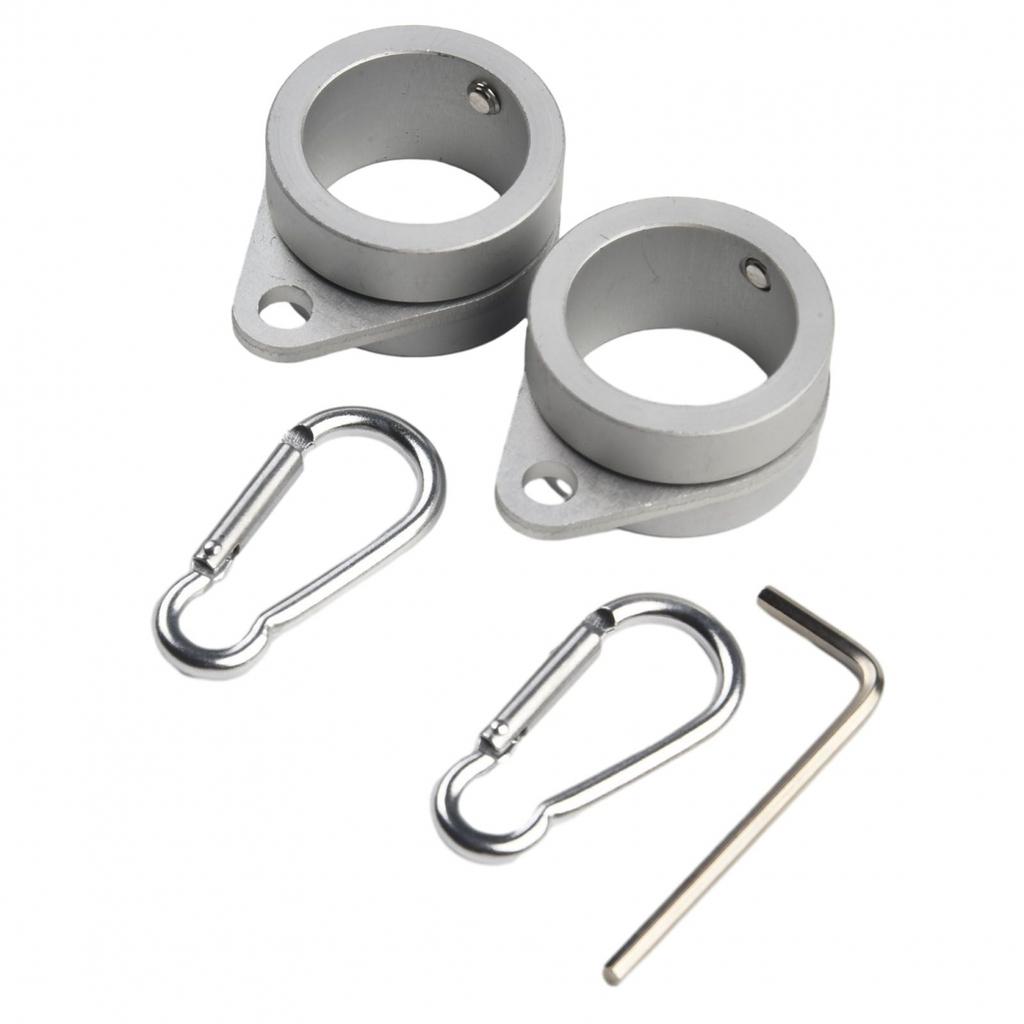 Flag Pole Ring Sliver 2Pcs 360° Rotating Aluminum Alloy