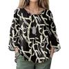 Summer Tops For Women Cute O Neck 3/4 Sleeve Blouses Floral Print Top Casual Shirts