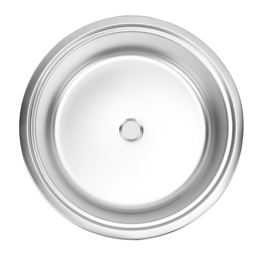 RV Round Sink 304 Stainless Steel 14.17x5.12in Kitchen Bar Basin Sink with 40mm Drain Outlet for Boat Yacht Caravan