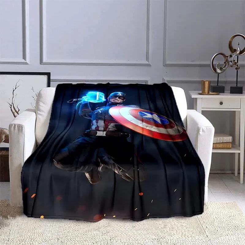 Captain America Printed Blanket Children Adult Blanket Soft and Warm Bedding for Bed Sofa Outdoor Travel Cover Blanket