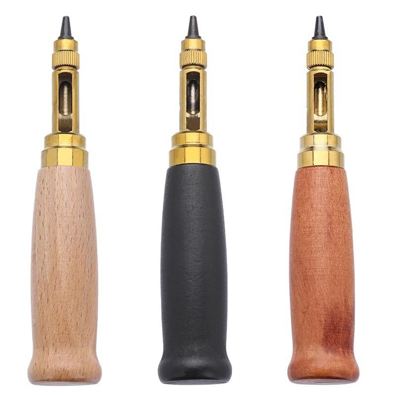 Adjustable Interchangeable Head Leather Belt Hole Punch Tool Kit with Hollow Punch for DIY Leather Craft Tools