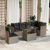 VidaXL Garden Lounge Set with Cushions 7 Pcs Light Grey Wicker 3266622