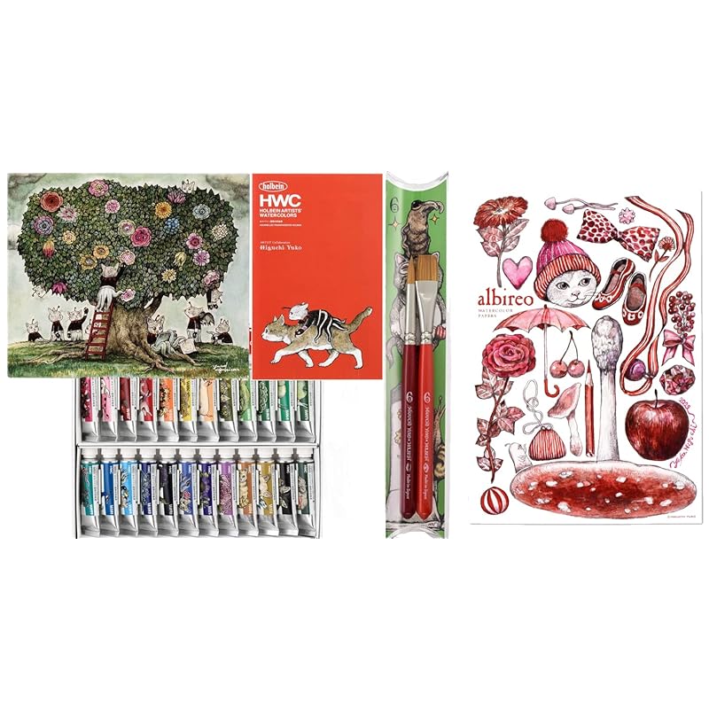 

HIGUCHI YUKO×Holbein Art Newly drawn by Yuko Higuchi made in Japan Transparent watercolor paint 3-piece set B (HWC transparent watercolor paint 5ml 24
