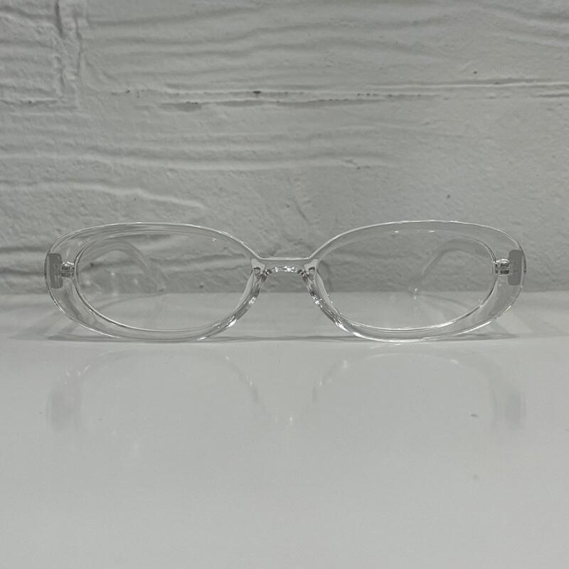 Унисекс овальные толстые очки в стиле гранж G1450_Black