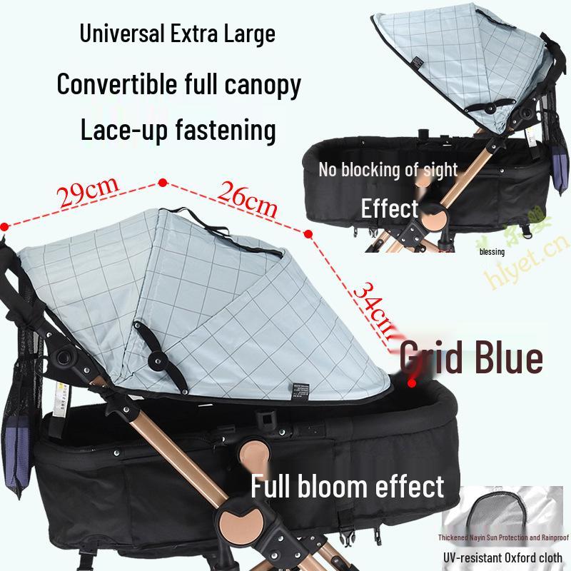 Universal Baby Stroller Sunshade Canopy with Pockets