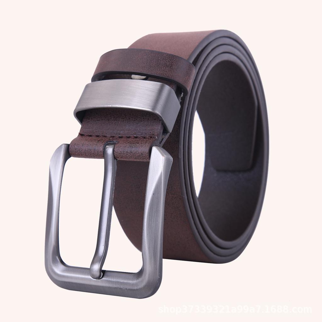 Solid Color Men'S Pin Buckle Belt Student Buckle Men'S Flat Belt Casual Belt