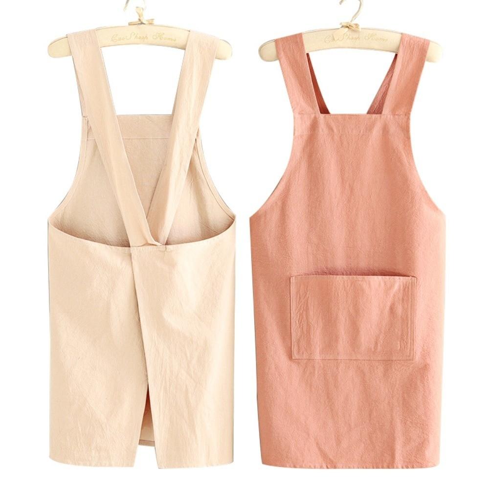 Breathable Kitchen Cooking Apron Anti Fouling Work Clothes Unisex Adult Cotton Aprons  Dining