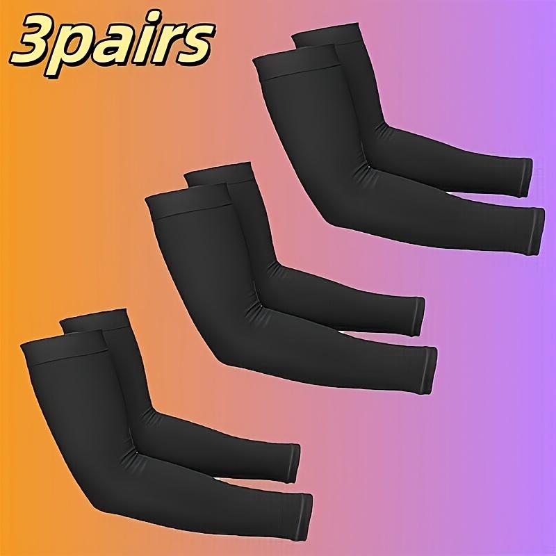 

3pairs Classic solid-color cooling and stylish arm sleeves suitable for both men and women,Ideal for covering casual tattoos чёрный