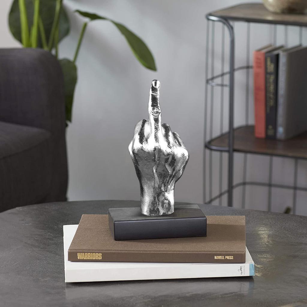 Creative Middle Finger Hand Gesture Sculpture for Home Decor