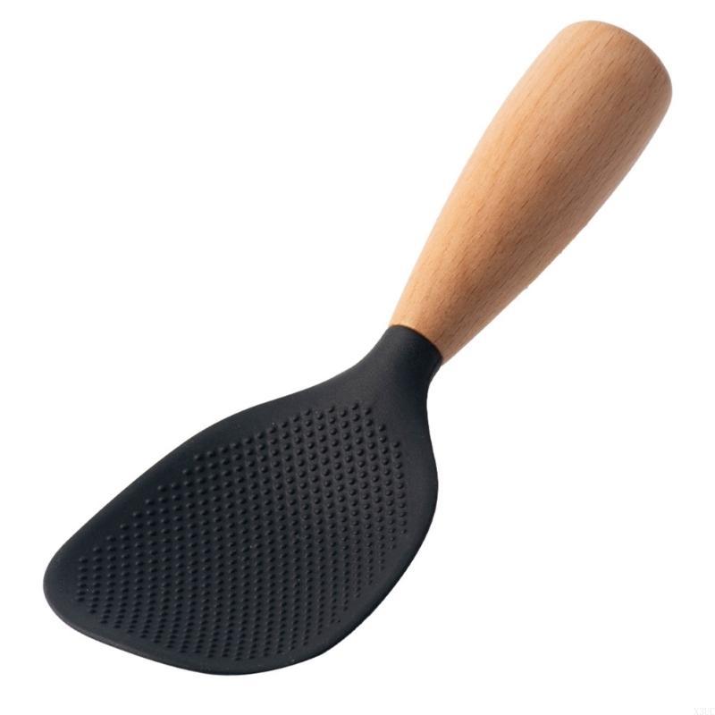 Ergonomic Silicone Spoon with Handle Non-stick Rice Spoons Rice Shovels X3UC