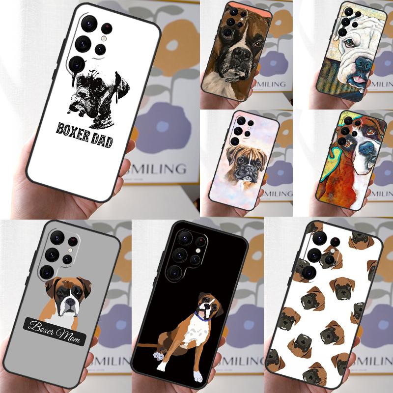 Boxer Dog Case For Samsung Galaxy S24 S23 S22 Ultra Note 20 10 Plus S8 S9 S10 S20 FE S21 FE Cover