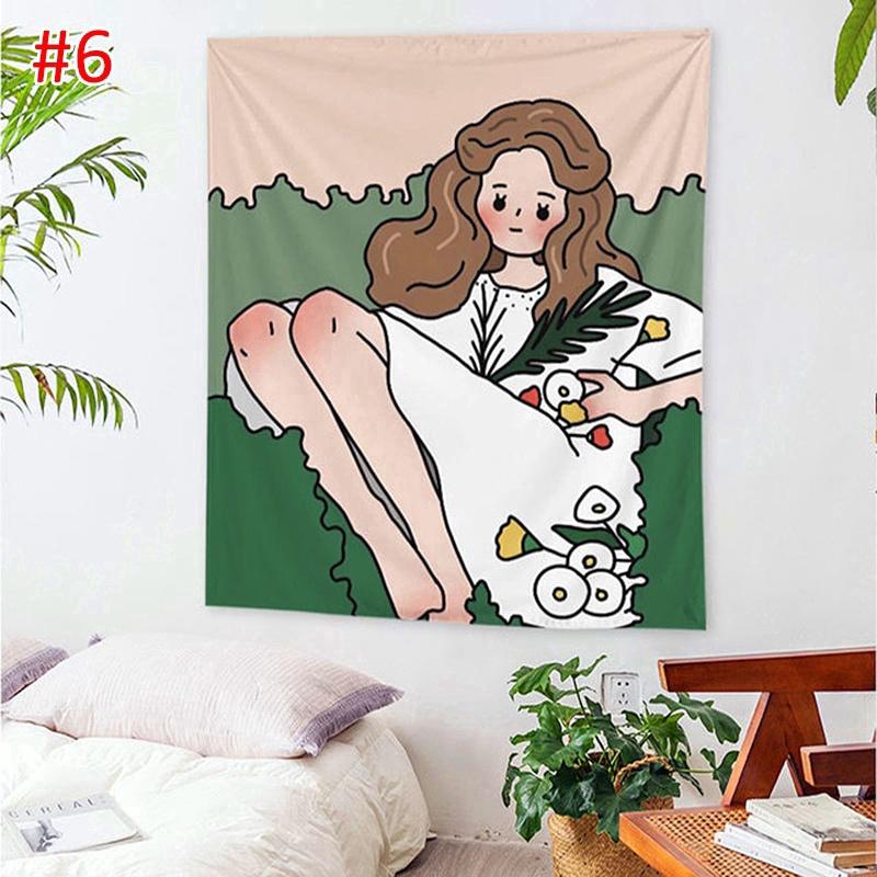 Гобелен Гостиная Спальня Стена Милая Девушка Эстетический Декор Фон Ткань 100x75cm — фото 10