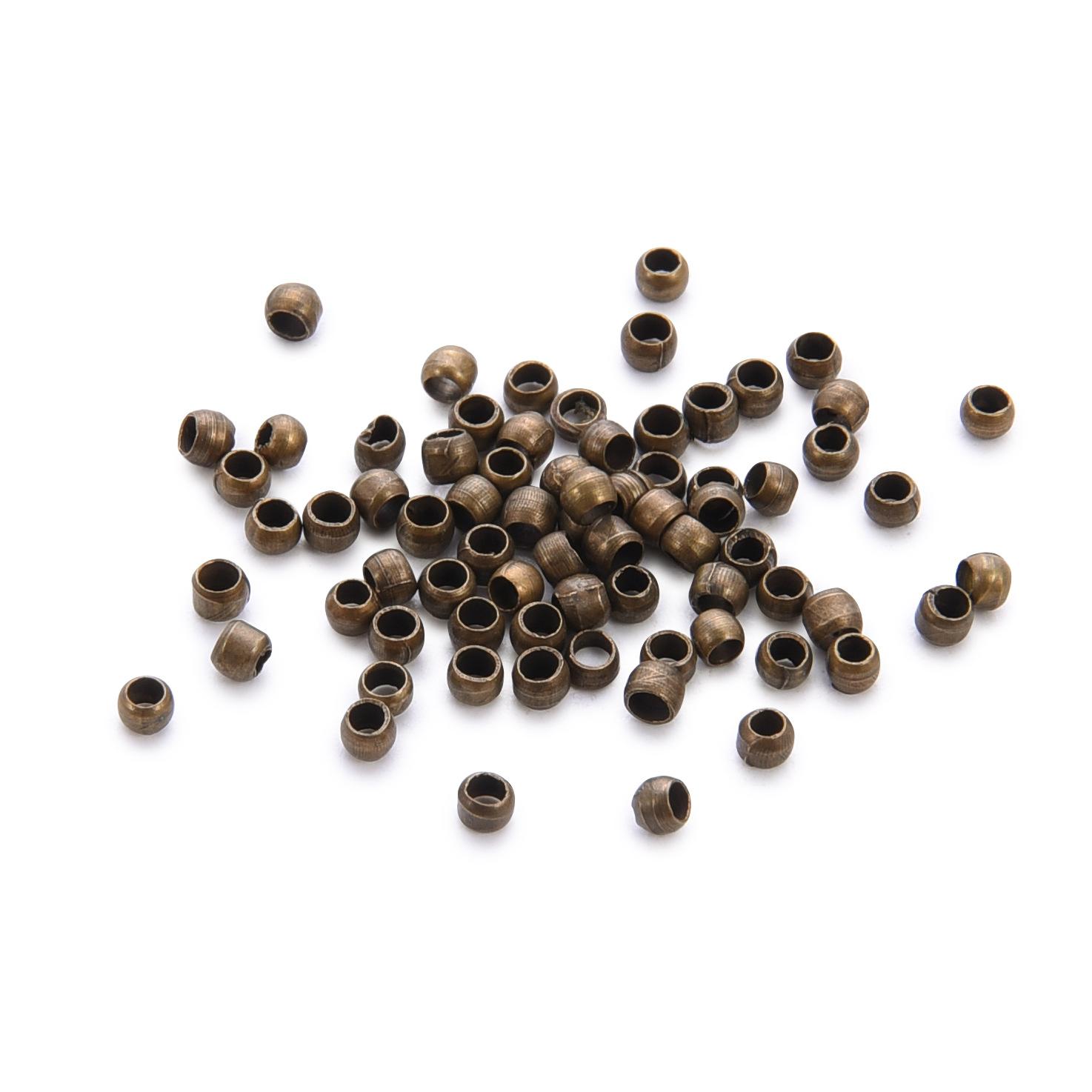 

Round Copper Ball Bead End Metal Seed Beads for Bracelet Necklace DIY Jewelry Making Decoration Accessories 3mm X 400Pcs бронзовий