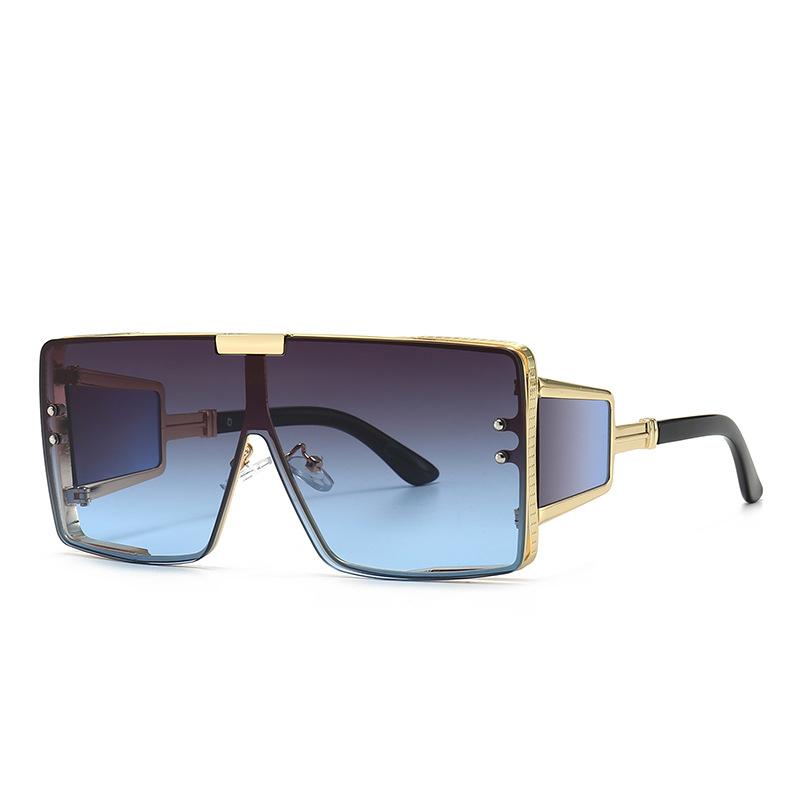 

Большие квадратные солнцезащитные очки, женские солнцезащитные очки в металлической оправе в стиле панк для мужчин, винтажные солнцезащитные очки в стиле стимпанк, UV400, винтажные очки