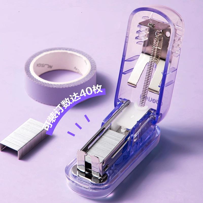 Deli TA202-C Mini Stapler for Students & Office - Compact, Portable, Stylish Design