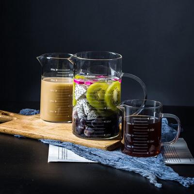 Heat-resistant Scale Cup With Handle Thickened High Borosilicate Glass Beaker Measuring Cup