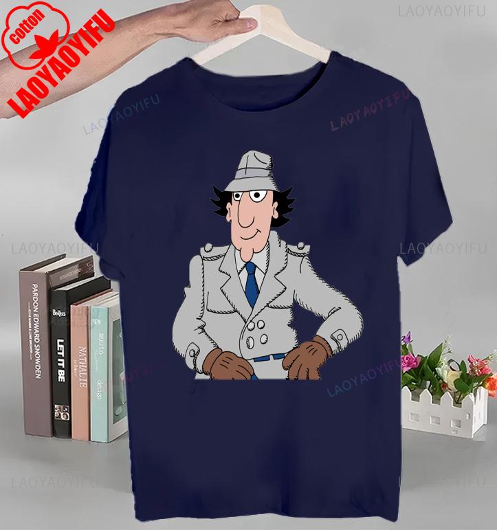 Koszulka z nadrukiem Animowany Inspektor Gadżet Topy Animowany Inspektor Gadżet T-shirt Krótki rękaw Okrągły dekolt