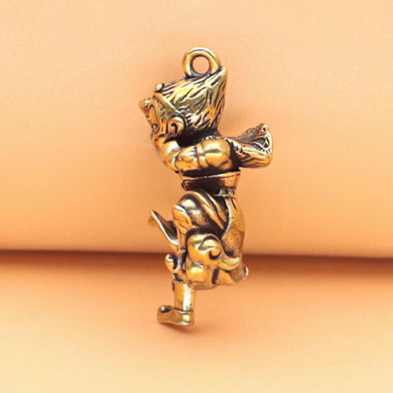 Vintage Messing Affe Handwerk Personalisierter Schlüsselanhänger Anhänger Schreibtisch Ornament Miniatur Beschlag Dekoration