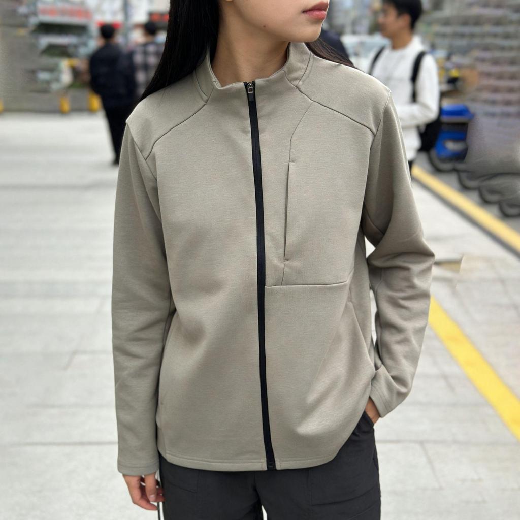 Women's Solid Color Stand Collar Zipper Cardigan Hoodie - Autumn/Winter Sportswear & Workwear Jacket