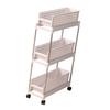Slim Storage Cart with Wheels 3 Tier Organizer Slide Out Narrow Rolling Storage Mobile Utility Cart