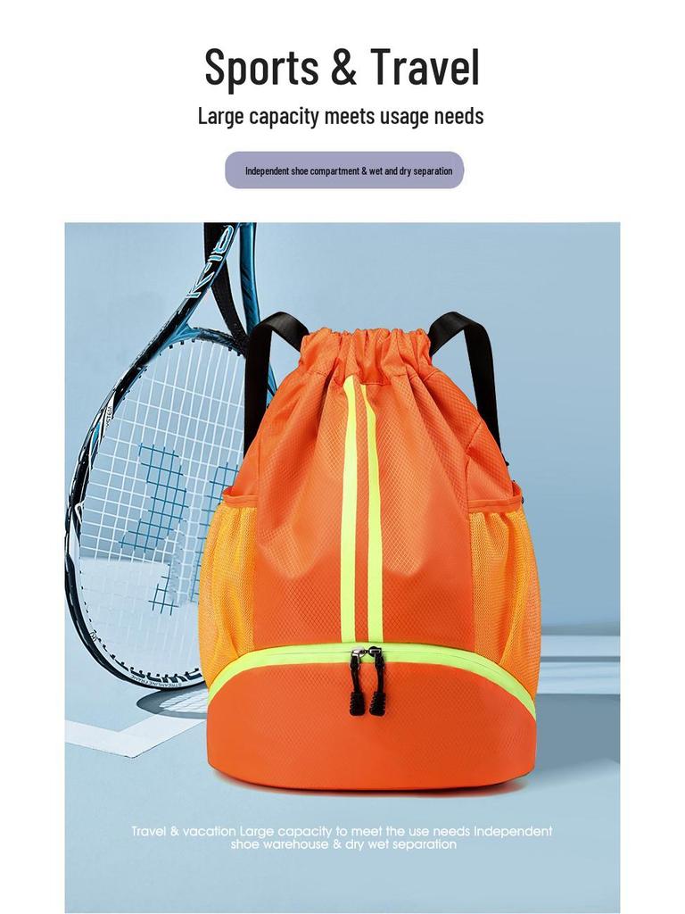 Marathon Sports Bag: Drawstring, Wet/Dry Separation, Perfect for Training, Basketball, Swimming, and Fitness