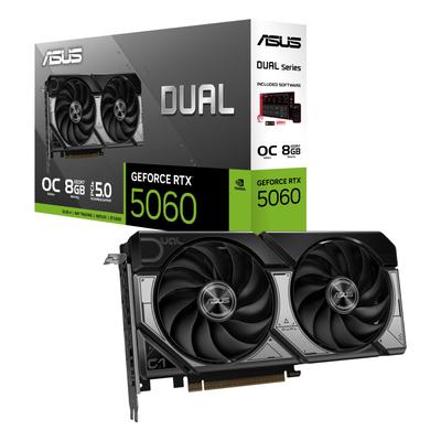 Placă video ASUS DUAL GeForce RTX 5060 8GB GDDR7 Ediție OC Japoneză DUAL-RTX5060-O8G (Distribuitor Autentic)