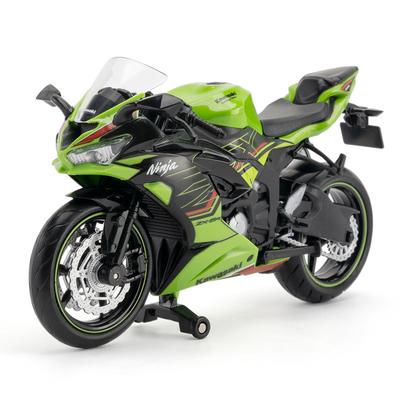 1/12 Scale Kawasaki Motors Toys NinjaX6R Metal Diecasats Motorcycle Model with Front Wheel Steering Alloy Fuel Tank Toy for Kids' Gift