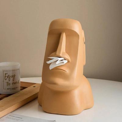 1 stücke Moai Tissue Box Ostern Insel Boulder statue Persönlichkeit Stein Skulptur Hause Tissue halter serviette box