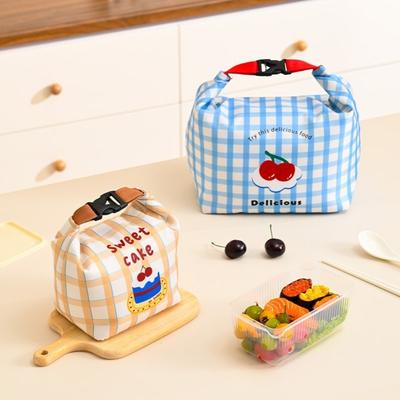 Süße Cartoon-Print Lunchtasche Ölbeständig Frischhaltend Outdoor Picknicktasche Tragbar Große Kapazität Schüler Lunchbox Tasche