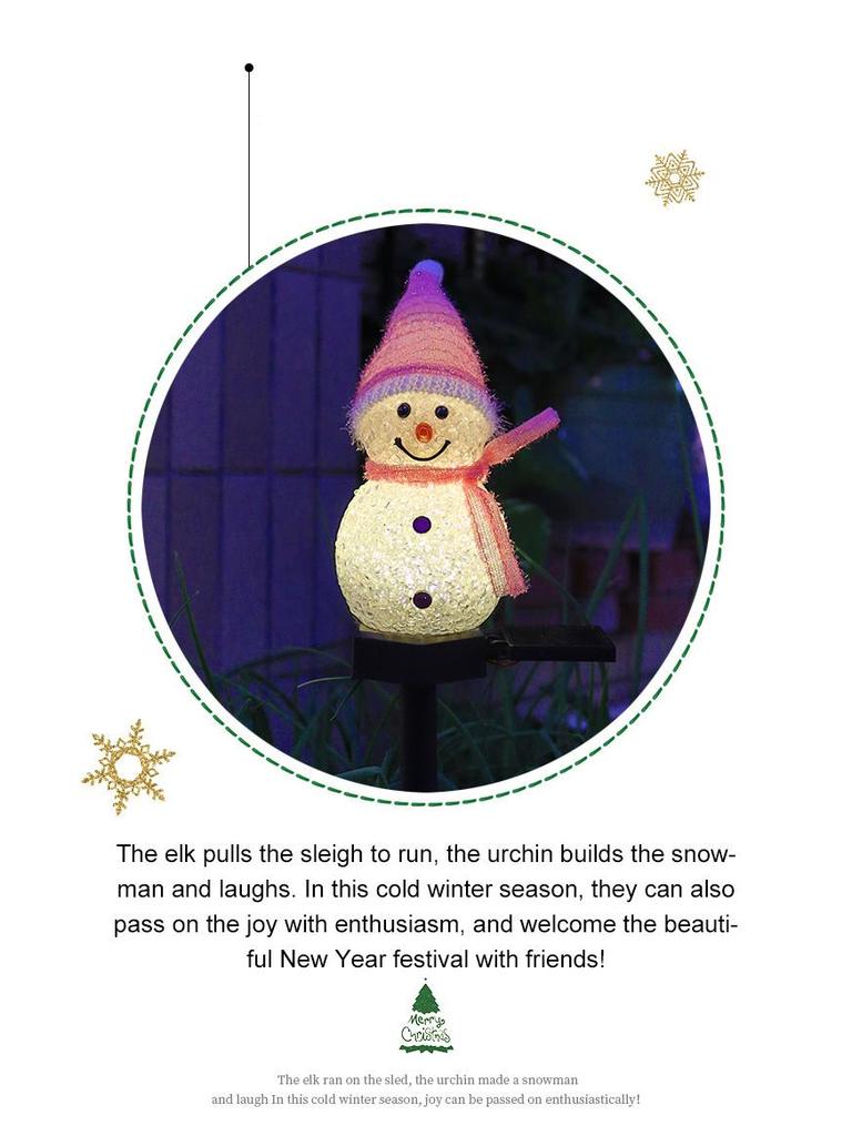 Christmas Snowman Solar Ground Lights for Outdoor Garden and Lawn Decoration