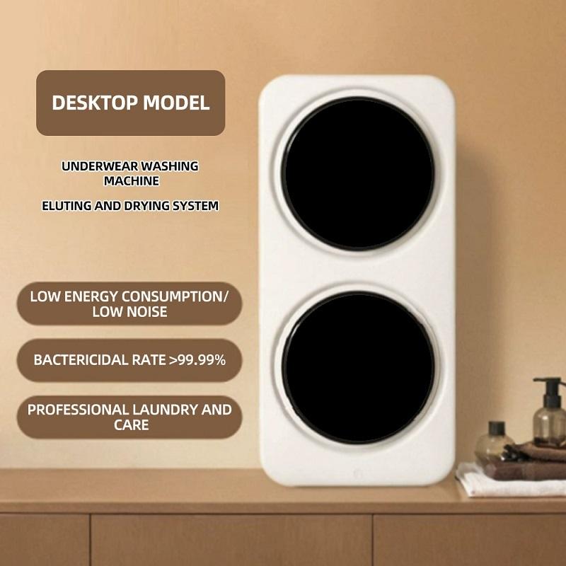 Jednokomorová/Dvoukomorová pračka, Domácí Malá Pračka na spodní prádlo, ponožky, Integrovaný typ pro praní a sušení, Nástěnná, Stolní