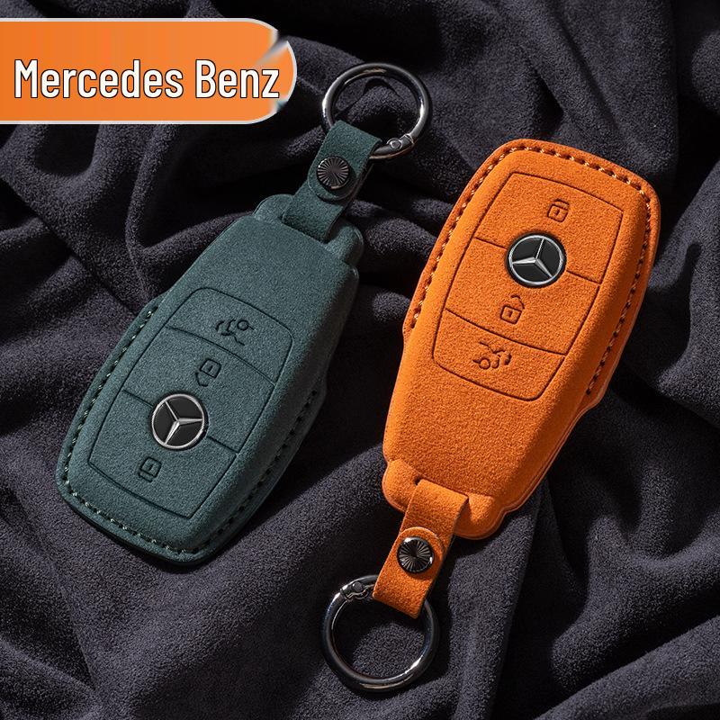 Mercedes-Benz E300L/GLC260/E260L Key Cover with Full Suede and Buckle - Men's Interior Decoration