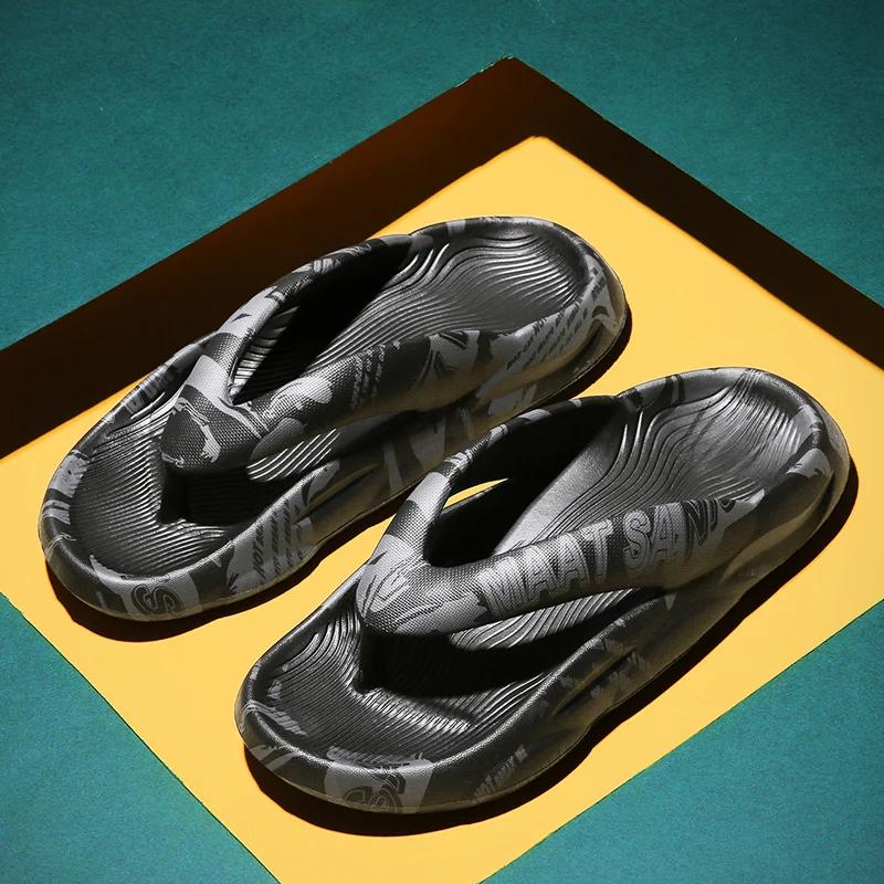 

Fashion Men s Flip Flops Sandals Soft Shoes Beach Slippers Thick Bottom Summer New Women Slippers Outdoor Shoes Slides Thong Slippers 36-37 светло-синий