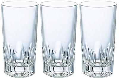 ADERIA Ulster 360ml Clear Glasses In 374 Commercial Home Use Glasses for Craft Stylish Cut Glass Suitable for Iced Iced and Simple 3-Pack (Made Japan)