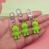 Cute 3D Flocking Frog Keychain Flocked Little Frog Couple Mobile Phone Pendant Car Keyring Earphone Backpack Charms Bag Decor