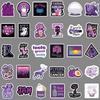 64 Unique Waterproof Purple Stickers for Scooters, Suitcases, Cars, and Phones