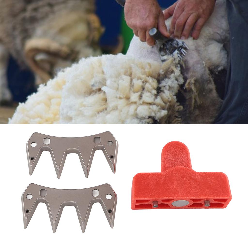 Replacement Blade for Sheep Shrs 2 Pieces, Advanced Coated Stainless Steel Clipper Blade, Efficient Wool Cutter, Goat with Wide Tooth Spacing