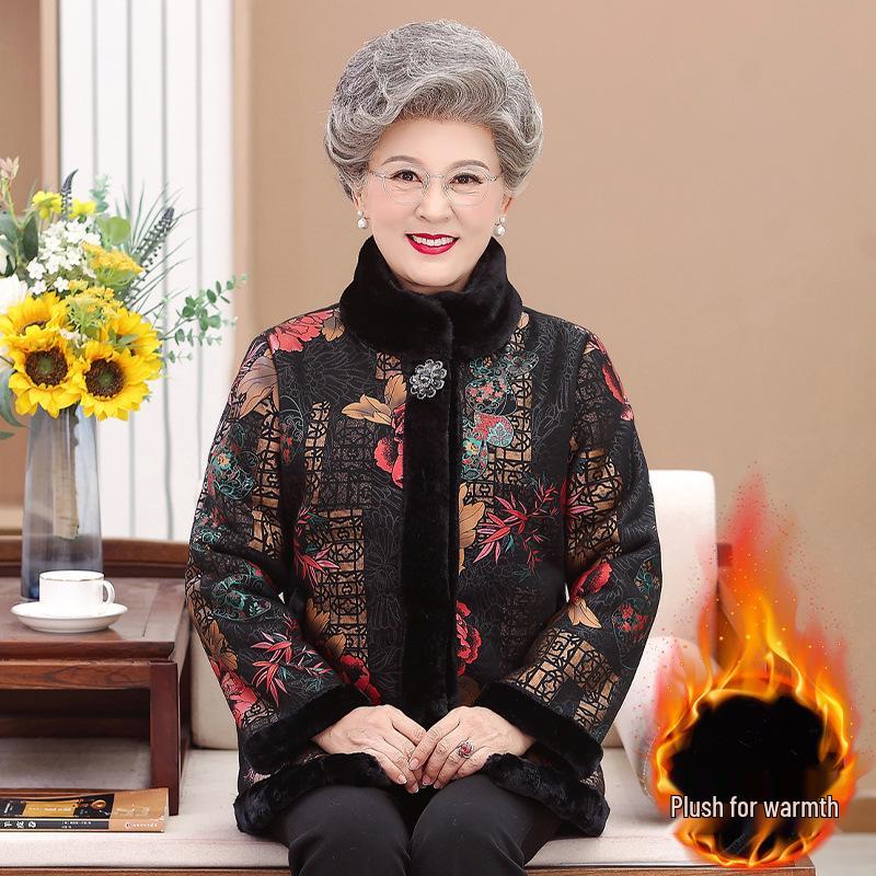 Women's Winter Mink Coat with Velvet Lining – Elegant and Fashionable for Middle-Aged and Elderly Women