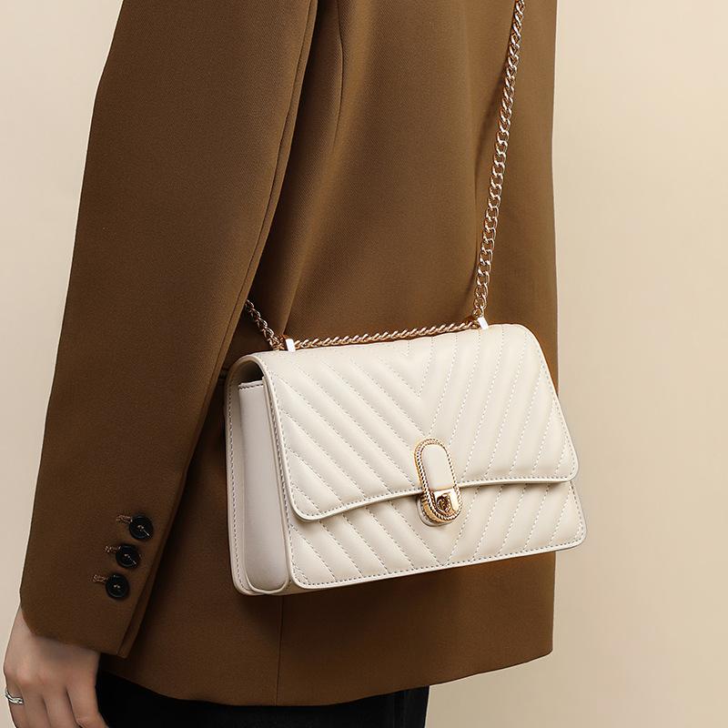 New Niche Bags for Women's Bag Chain Crossbody Bag Autumn Light Luxury Genuine Leather Versatile Underarm Bag