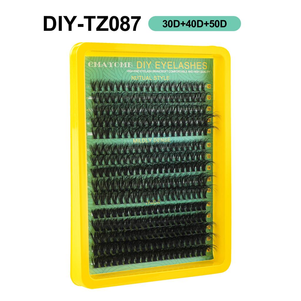 Dense Dd Curled Mixed False Eyelash Set 10-16M Curled Diy Segmented Eyelashes
