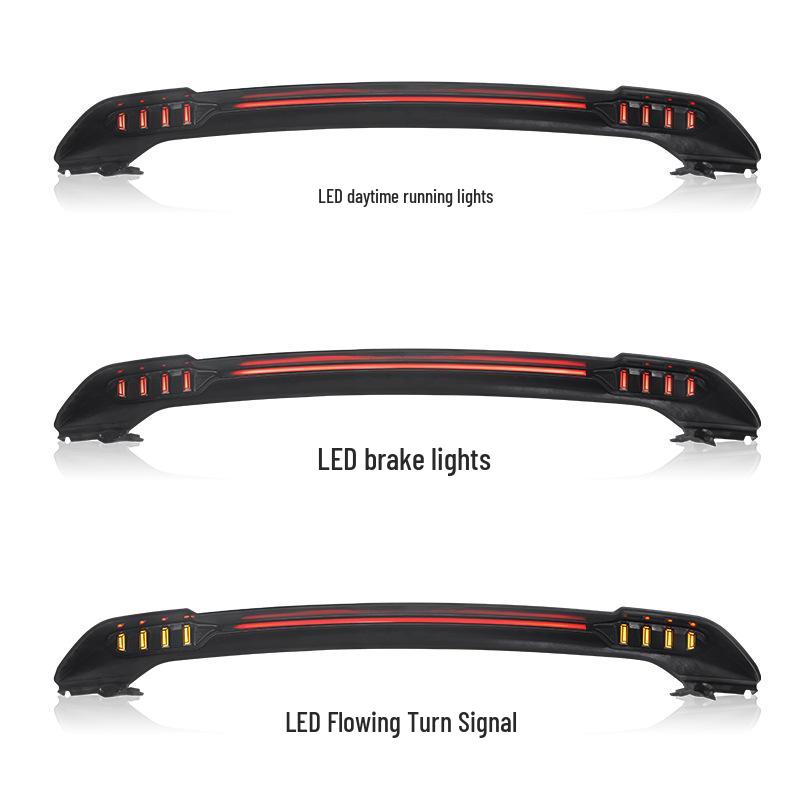 Rear Spoiler with Lights for 2020-2025 Land Rover Defender: Turn Signal, Daytime Running, Brake Lights, Mechanical Version
