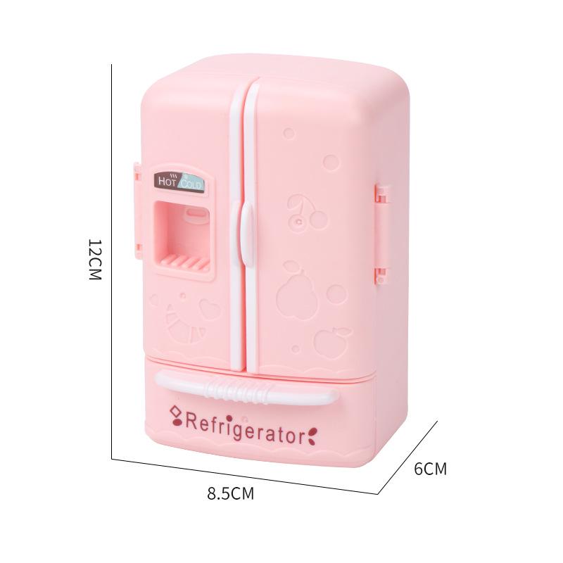 Mini Double-Door Refrigerator Dollhouse Toy 1:12 Kitchen Model Ornament