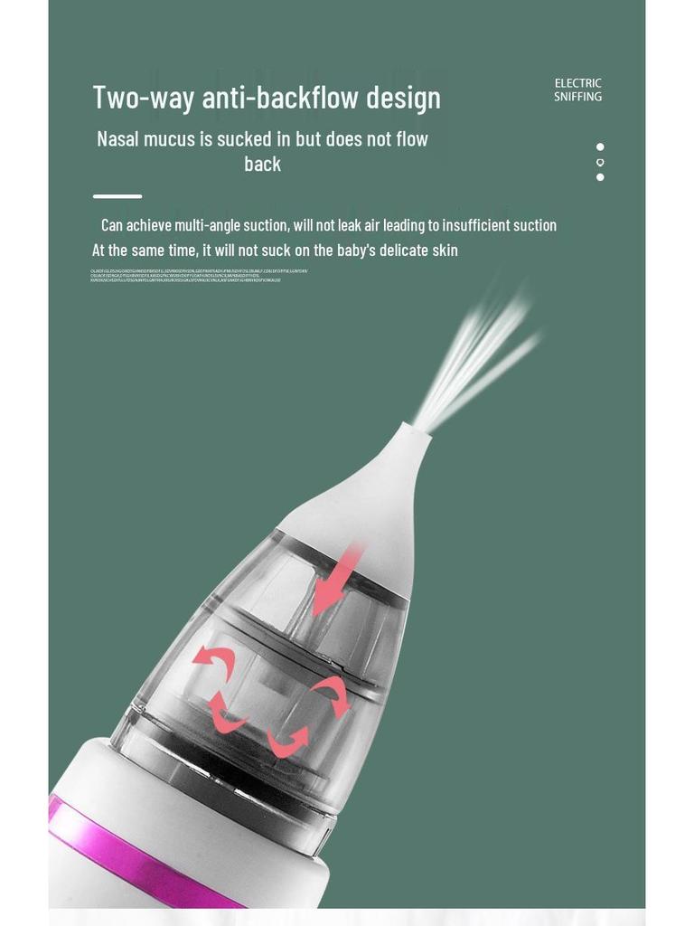 Multifunctional Electric Baby & Toddler Nasal Aspirator with Large Suction for Nasal Congestion and Earwax Cleaning