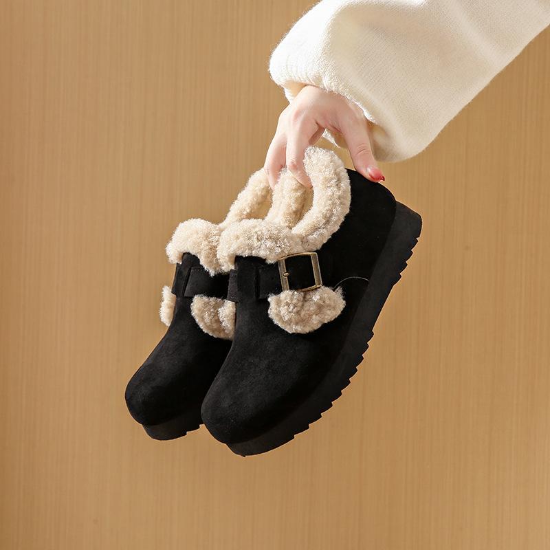 2025 Winter New Boken Shoes with Velvet Korean Edition Female Student Board Shoes Sports Warm Casual Shoes