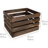 Creative Deco Lot de 3 Caisse en Bois Wengé | 50 x 40 x 30 cm | Caisse Rangement Bois | Caisse en Bois Vintage | Cagette en Bois