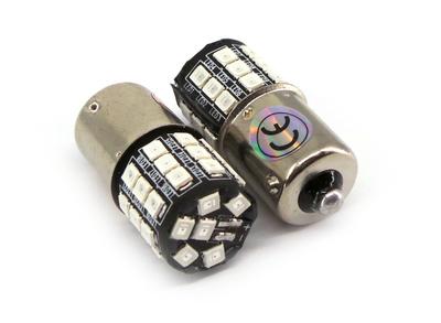 2 ks LED žiarovka BA15S, P21W 12V CANBUS červená 1100lm Off-Road