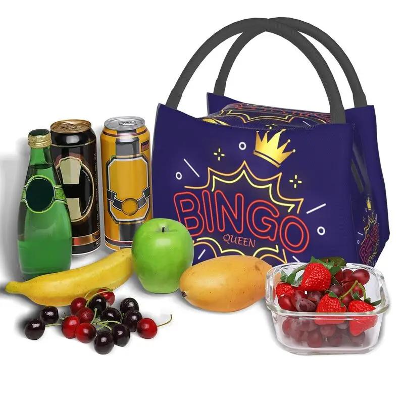 Bingo Queen Tragbare Lunchbox Damen Auslaufsicher Papierspiel Thermokühler Lebensmittel Isoliert Lunchtasche Reise Arbeit Picknick Behälter