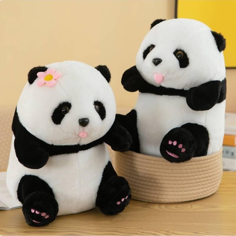 Adorable Panda Stuffed Animal Short Plush High-quality Pp Cotton Filling 35cm Height