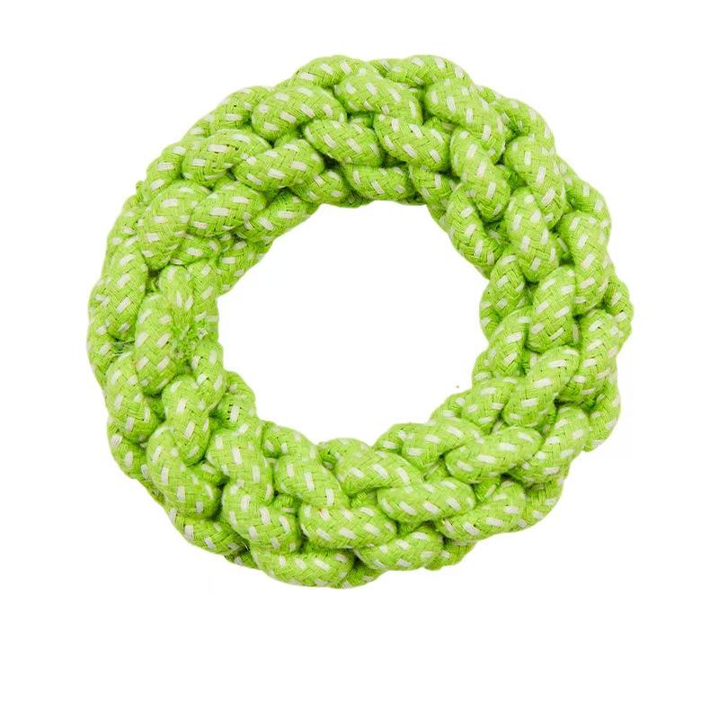 Durable Sweet Donut Dog Toy: Cotton Rope Chew for Teeth Grinding & Boredom Relief, Interactive Knot Play Pet Supplies