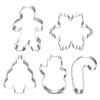 Christmas Cookie Cutter Set - 6PCS Holiday Cookies Molds - Santa Snowman Christmas Tree Gingerbread Man Candy Cane Snowflake